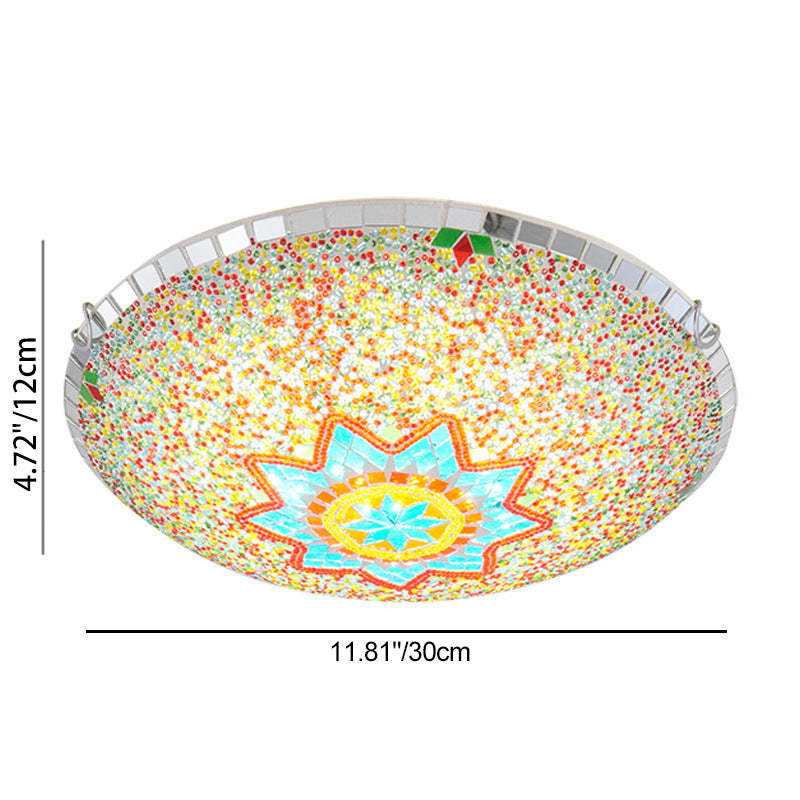 Traditional Tiffany Semicircle Flush — 220V-240V For UK/AU