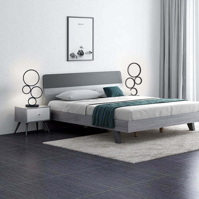 Minimalist 4-Ring LED Table Lamp — Dimmer Switch / 3 Colors Changeable (Warm/Neutral/White) / Black