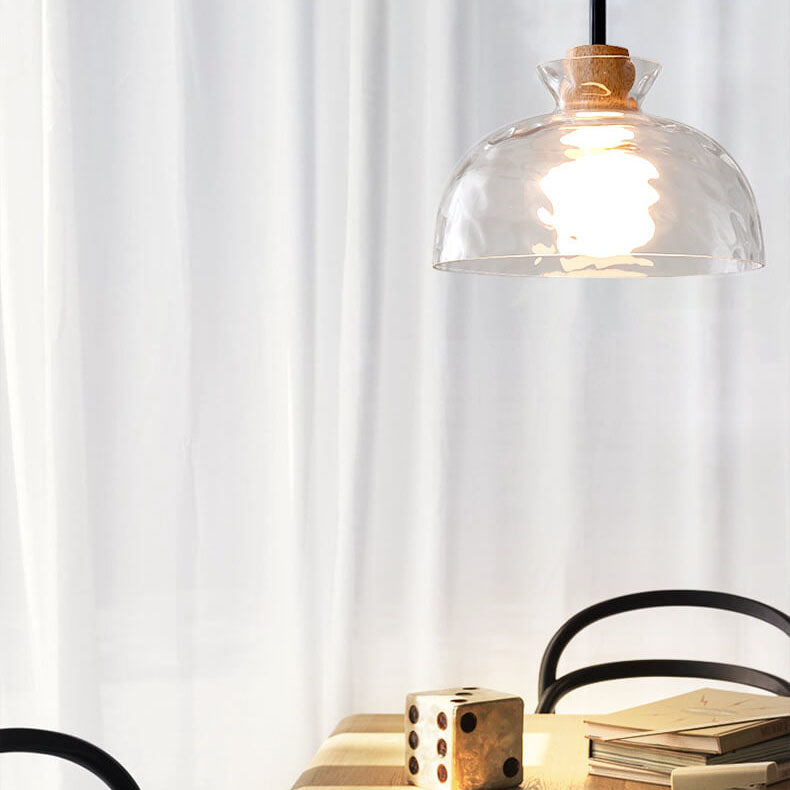 Nordic Clear Rippled Glass Pendant Light