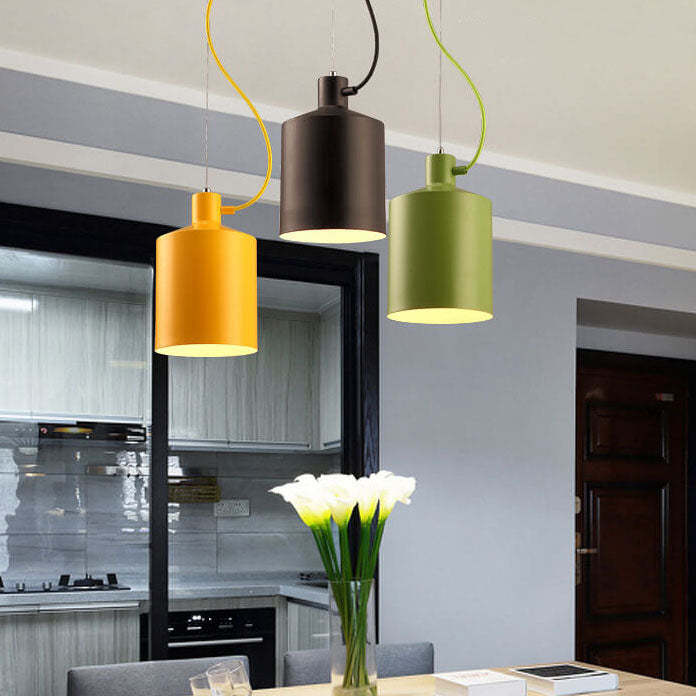 Nordic Macaron Bottle Aluminum Pendant Light