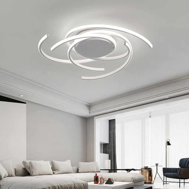 Lighom strip circle aluminum semi-flush mount light for hallway — 22.05" Diameter / Warm White (3000K) / White