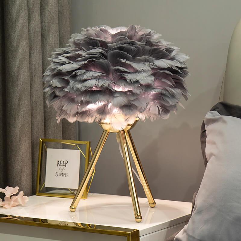 Modern Swan Feather Globe Table Lamp