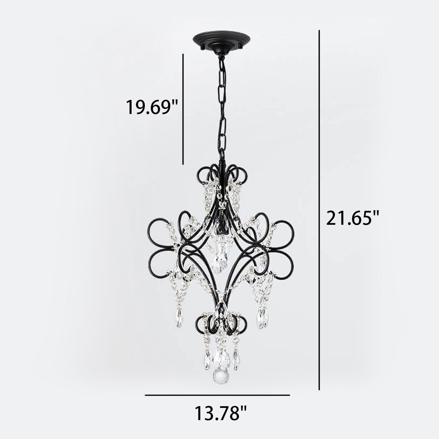Vintage Luxe Crystal Candle Chandelier — 3 Lights / Black / 220V-240V For UK/AU