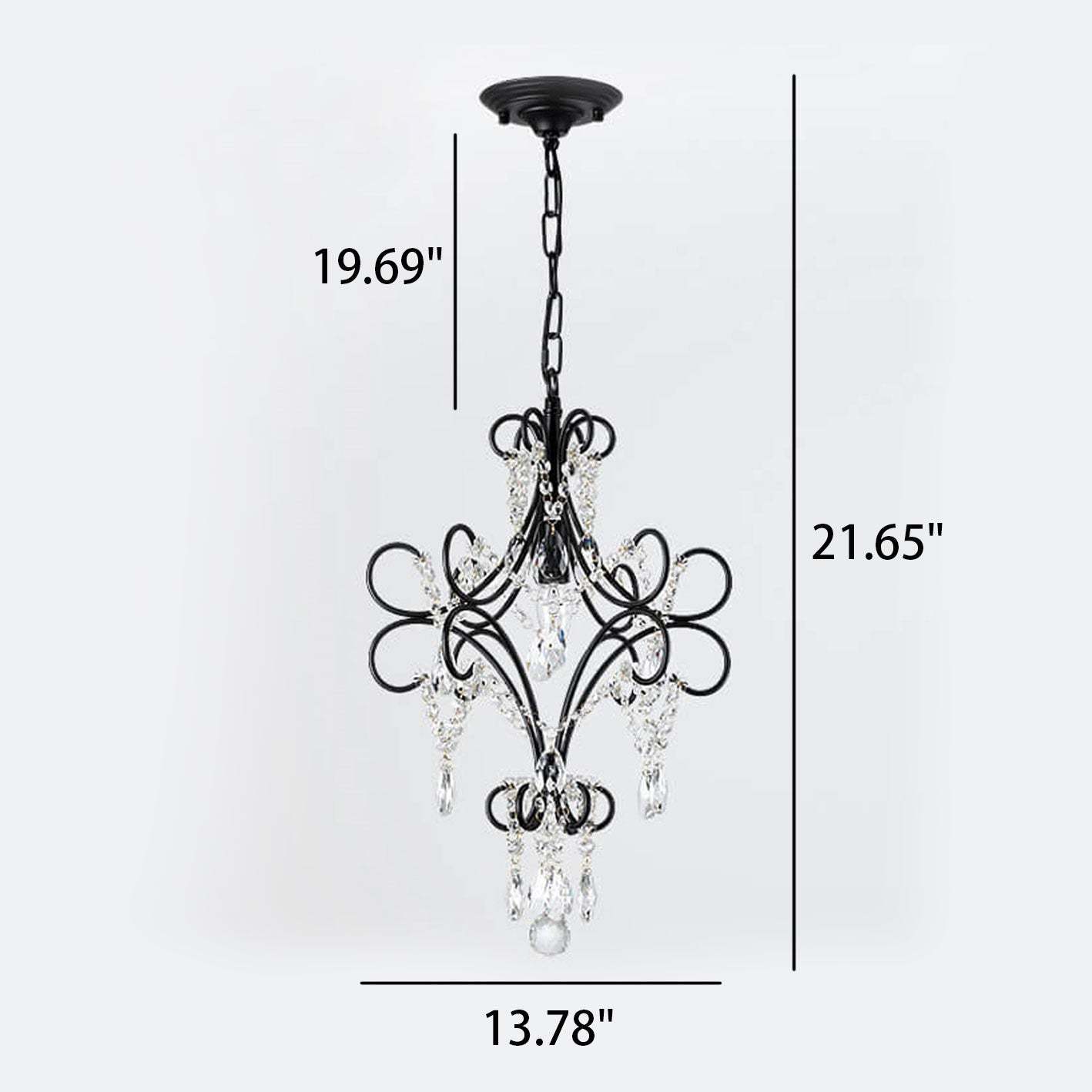 Vintage Luxe Crystal Candle Chandelier — 3 Lights / Black / 220V-240V For UK/AU