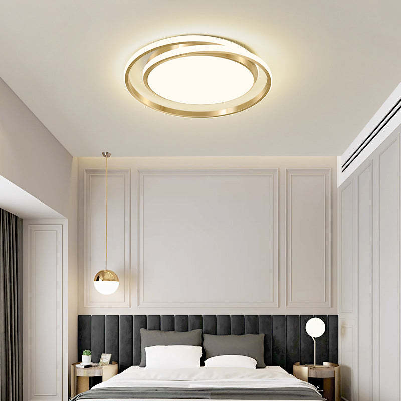Modern Luxury Golden Circle LED Flush Mount Light — Warm Light (3000K) / 220V-240V For UK/AU