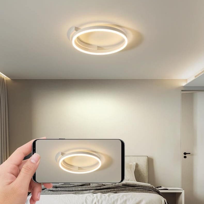 Lighom round acrylic flush mount lighting for kitchen — 15.75" W x 2.36" H / Cool White (6000K) / White