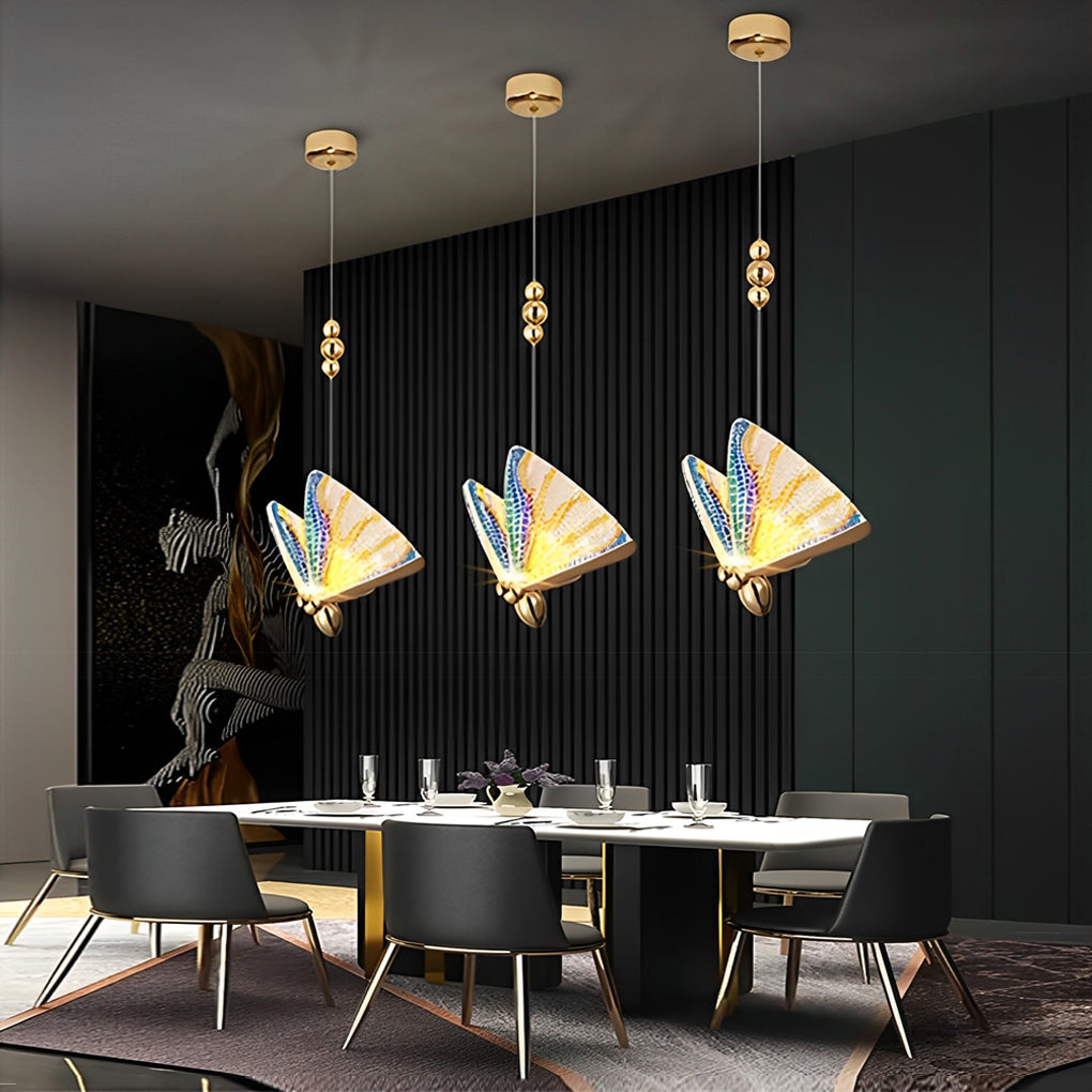 Butterfly Multi-Color Metal Acrylic LED Pendant Light