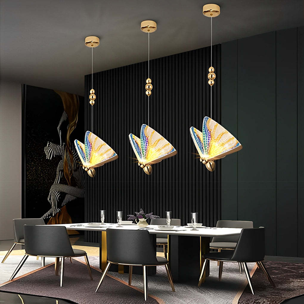 Butterfly Multi-Color Metal Acrylic LED Pendant Light
