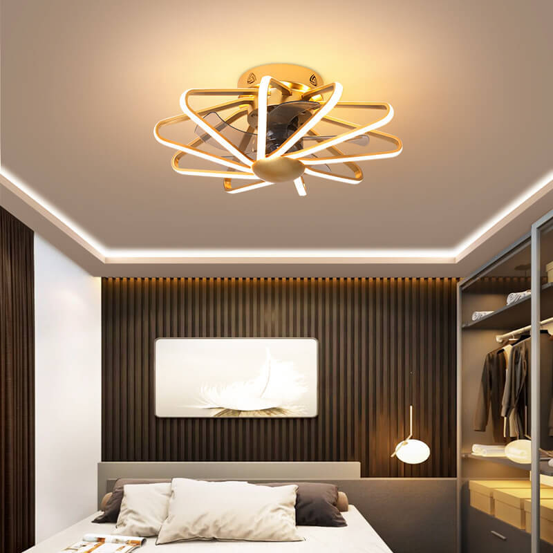 Nordic Cage LED Semi-Flush Ceiling Fan Light