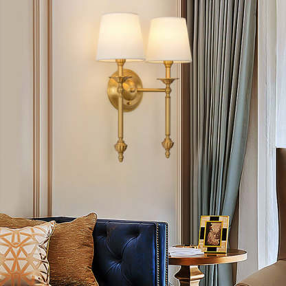 Modern Brass Fabric Wall Sconce