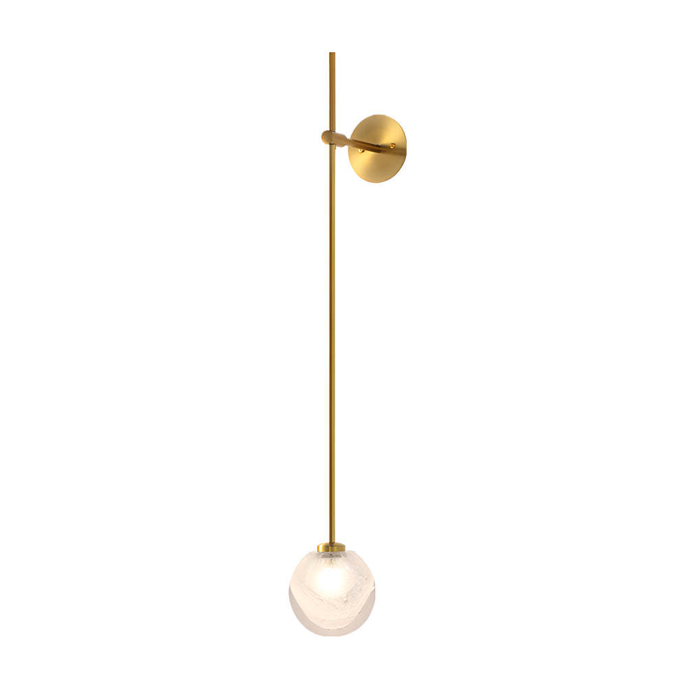 1-Light Glass Bubble Globe Slim Wall Light-Lighom