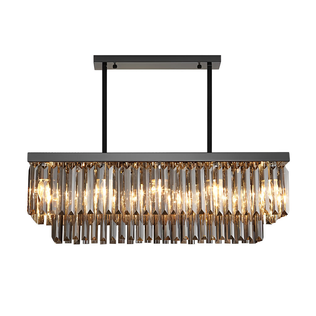 Crystal Dimmable Smoke Gray Modern Chandelier