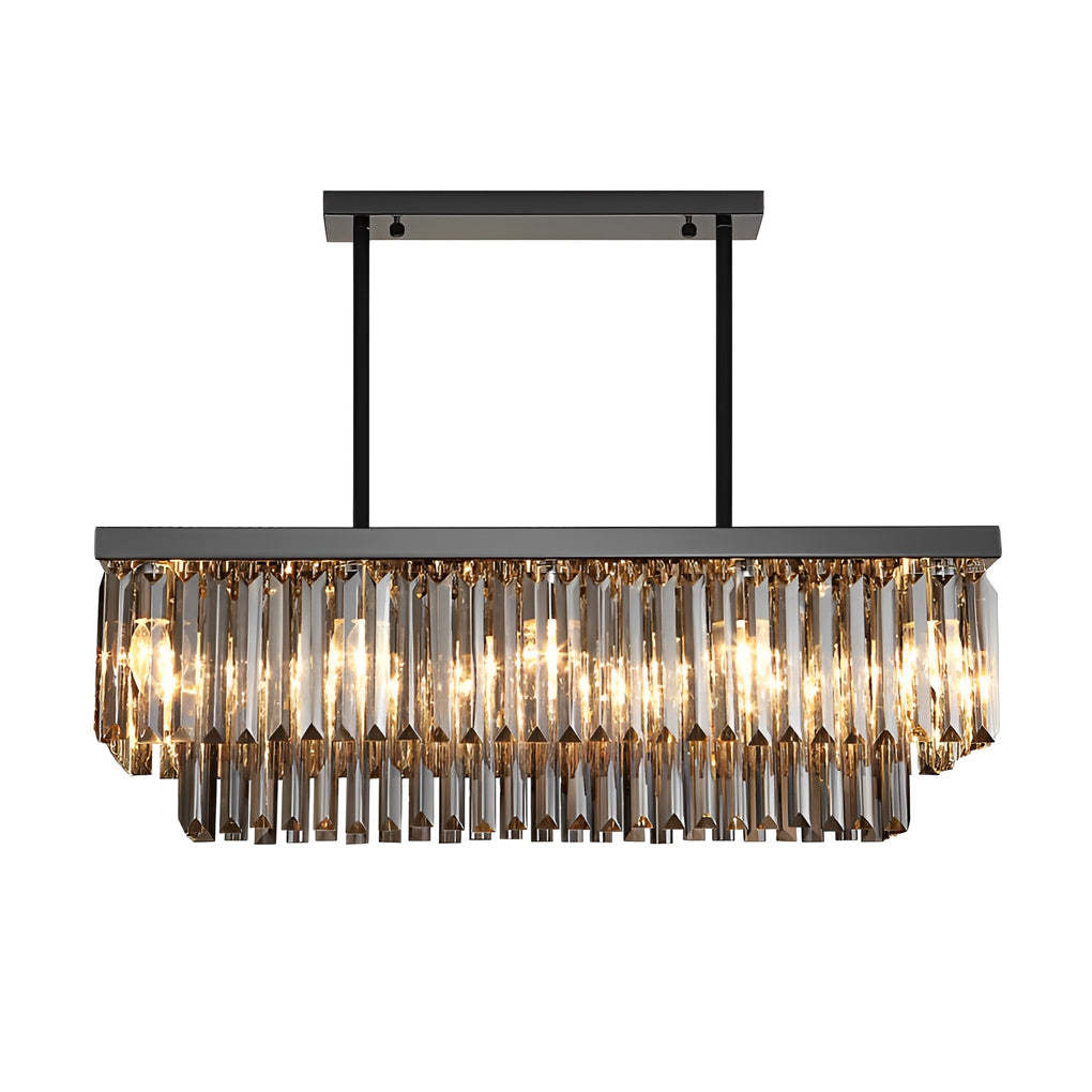 Crystal Dimmable Smoke Gray Modern Chandelier