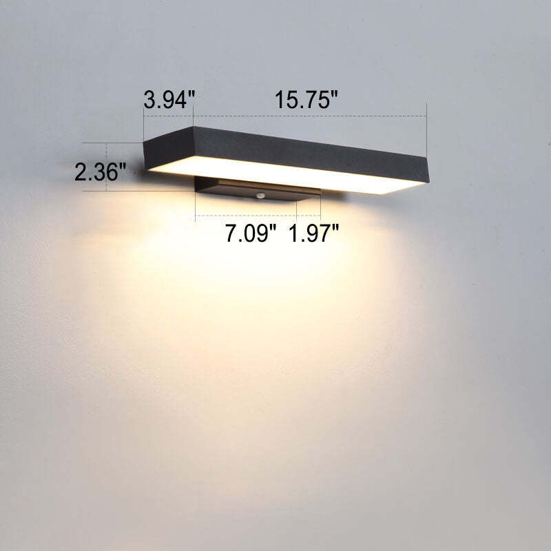 Minimalist Rectangular LED Sensor Outdoor Wall Sconce