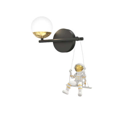 Acrylic Ball Resin Astronaut Swing 3-Step Modern Wall Light