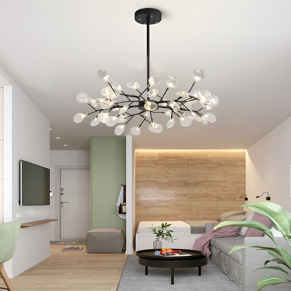 Lighom modern branch metal chandeliers — Transparent / 45-Light