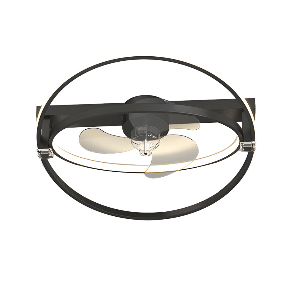 2-Ring Mute 3-Step LED Modern Ceiling Fan