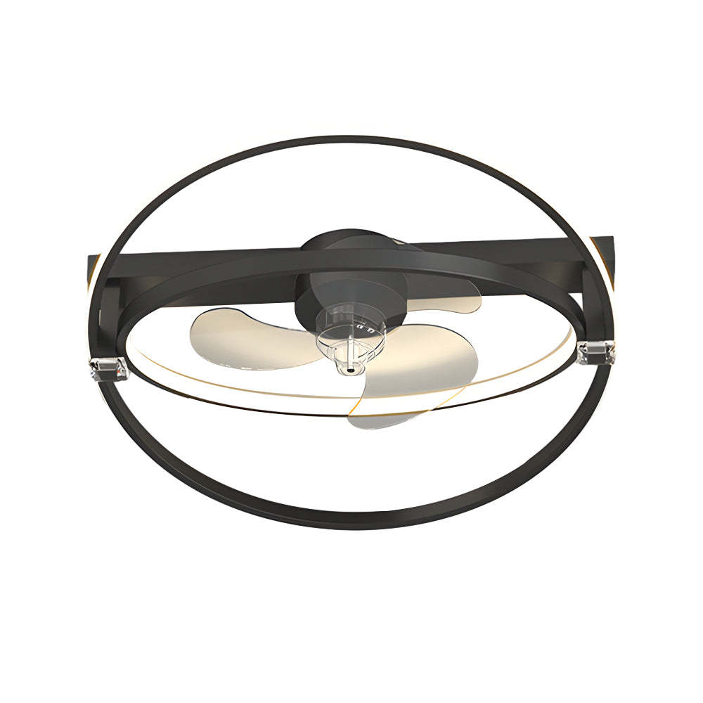 2-Ring Mute 3-Step LED Modern Ceiling Fan