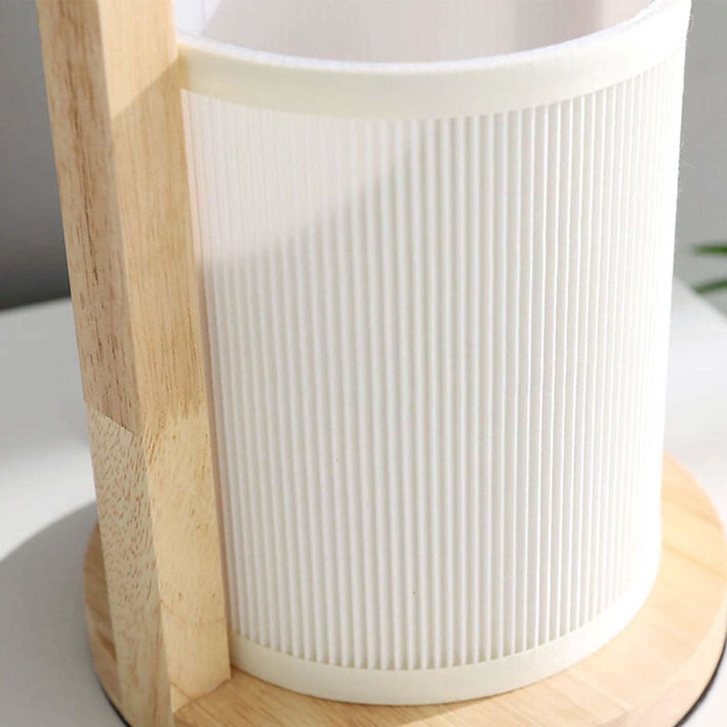 Nordic Fabric Column Solid Wood Table Lamp
