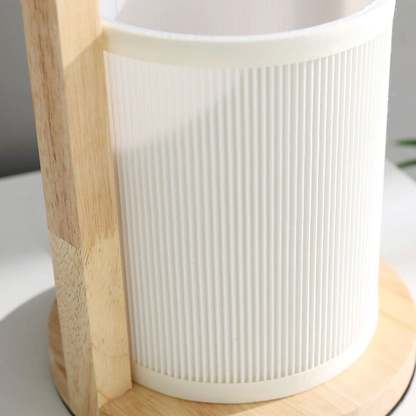 Nordic Fabric Column Solid Wood Table Lamp