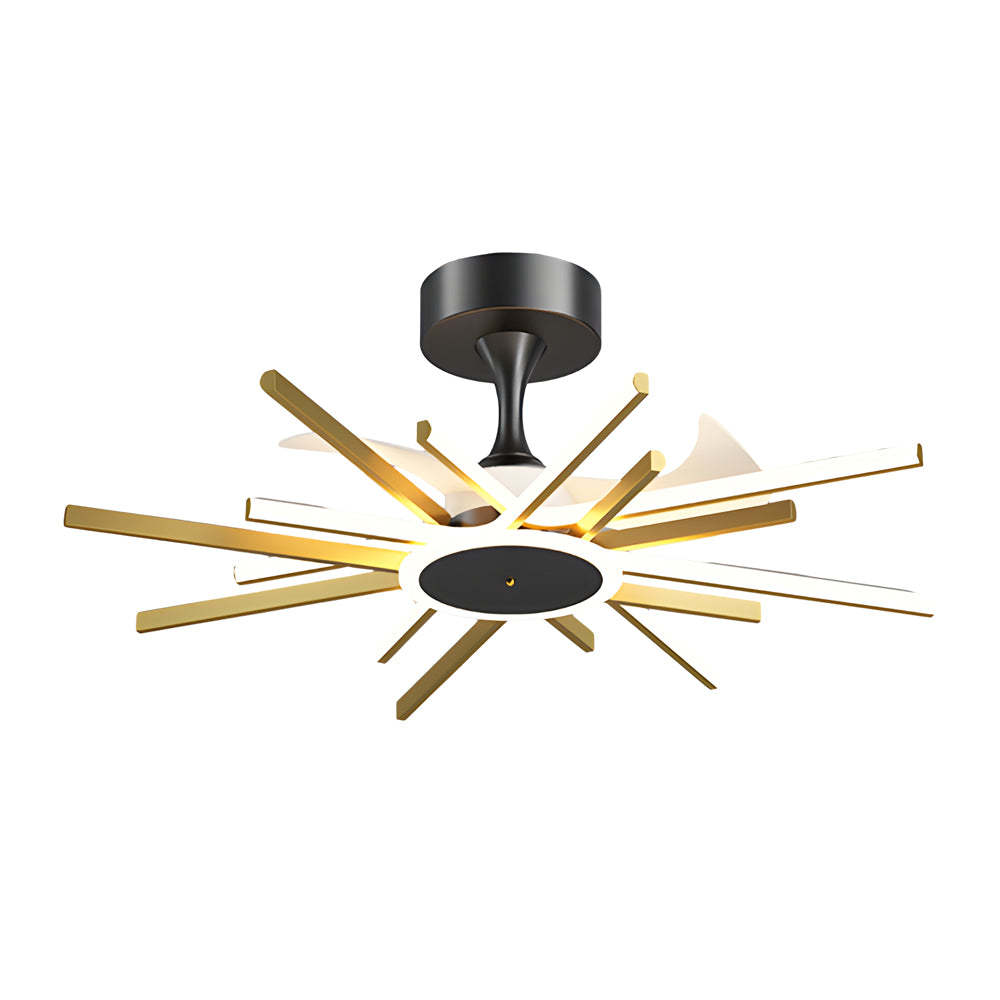 Spiral Linear Modern LED Silent Black Gold Ceiling Fan