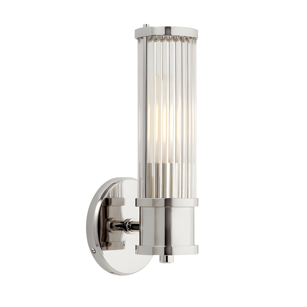 1/2-light Modern Chrome/Gold Wall Sconce with Cylinder Clear Glass Shade-Lighom