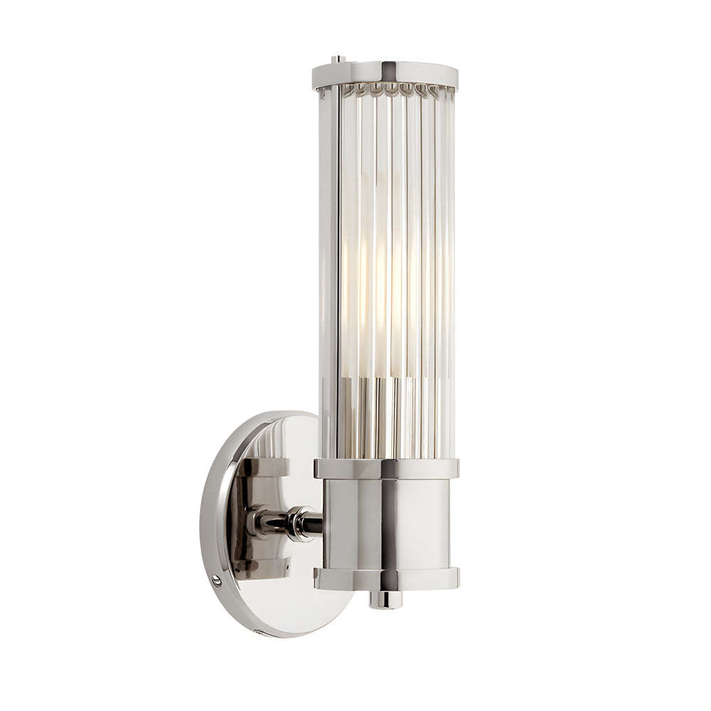 1/2-light Modern Chrome/Gold Wall Sconce with Cylinder Clear Glass Shade-Lighom