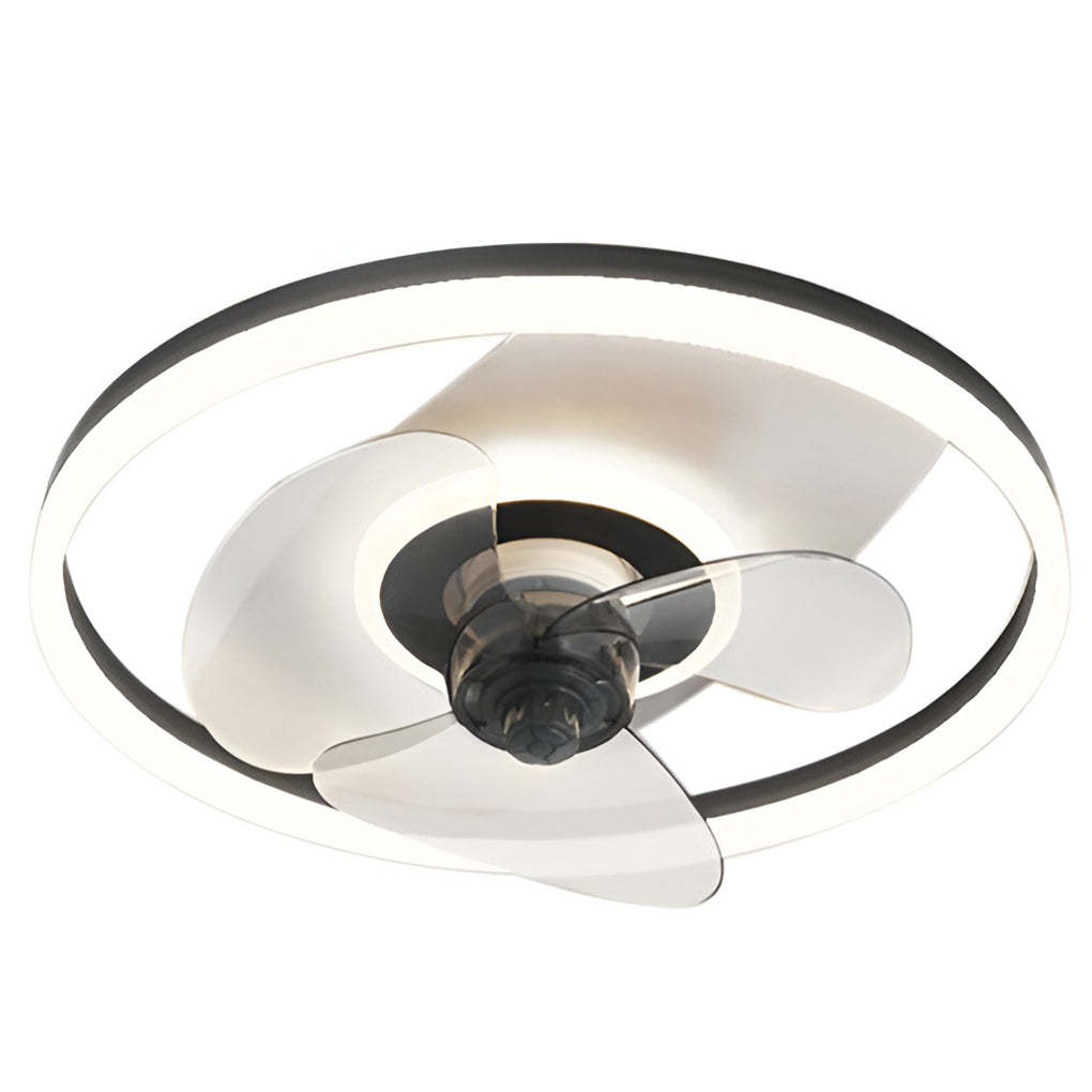 Circular Stepless Dimming Modern Inverter Ceiling Fan Light with Remote Control-Lighom