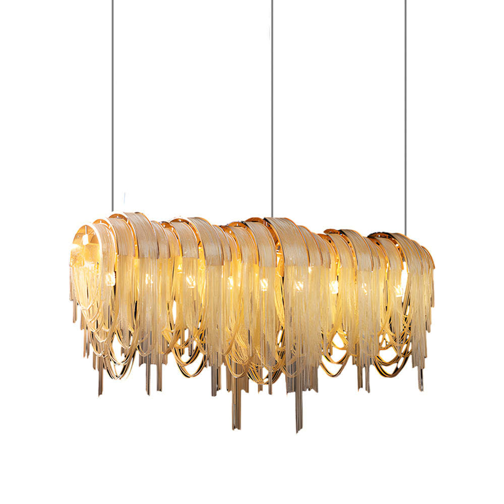 Wave Aluminum Tassel Chain Artistic Nordic Chandelier