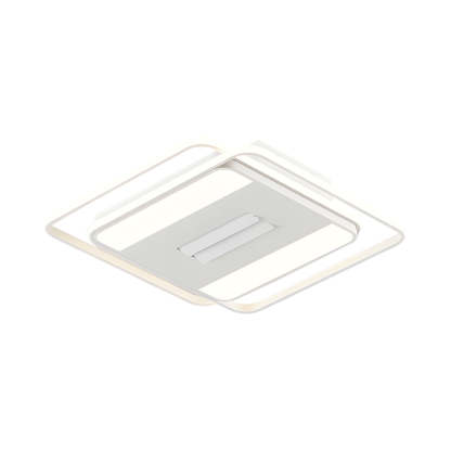 Square Round Stepless Dimming LED Mute White Modern Bladeless Ceiling Fans-Lighom