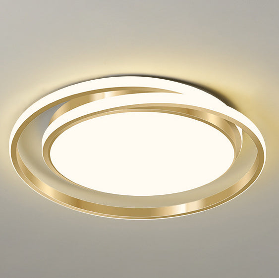 Modern Luxury Golden Circle LED Flush Mount Light — Infinitely Dimmable / 220V-240V For UK/AU