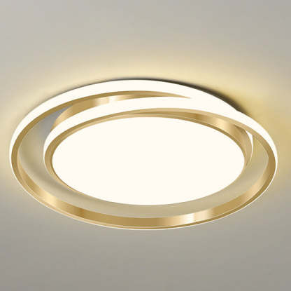 Modern Luxury Golden Circle LED Flush Mount Light — Infinitely Dimmable / 220V-240V For UK/AU
