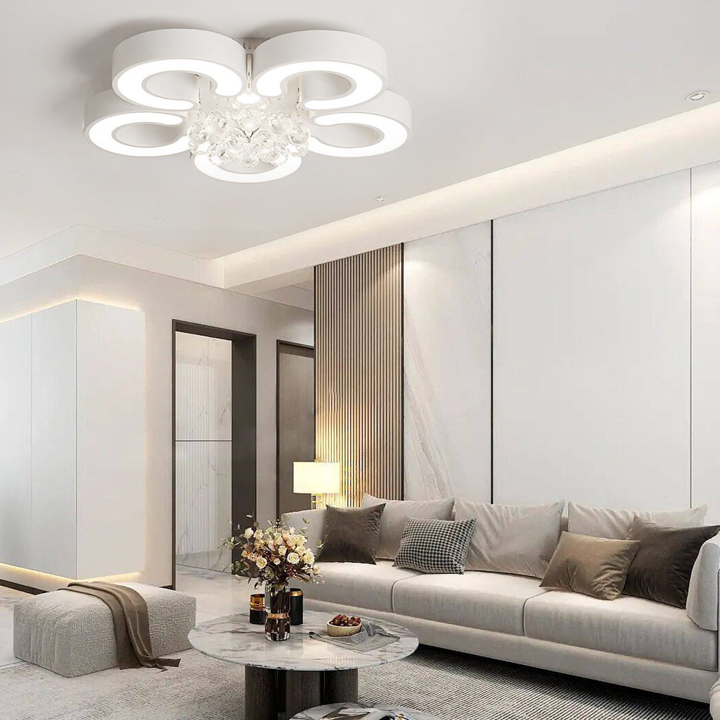 Flower Shaped Dimmable LED Modern Ceiling Lights Flush Mount Lighting-Lighom