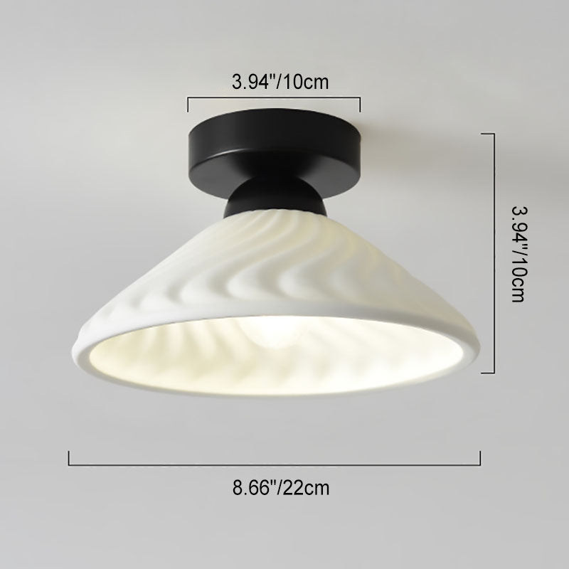 Modern Ceramic Disc Semi-Flush Ceiling Light — A / White / 110V-120V For US/CA