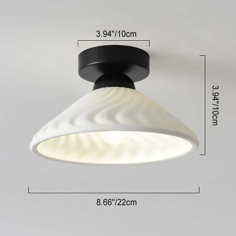Modern Ceramic Disc Semi-Flush Ceiling Light — A / White / 110V-120V For US/CA