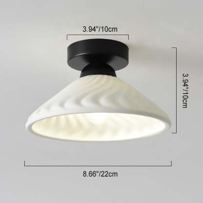 Modern Ceramic Disc Semi-Flush Ceiling Light — A / White / 110V-120V For US/CA