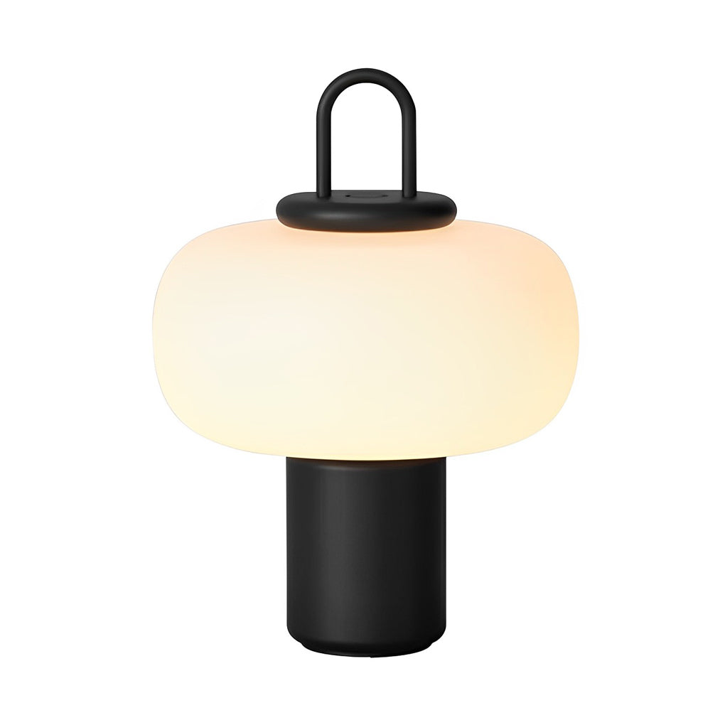 Modern Milk Glass Orb Portable LED Lamp