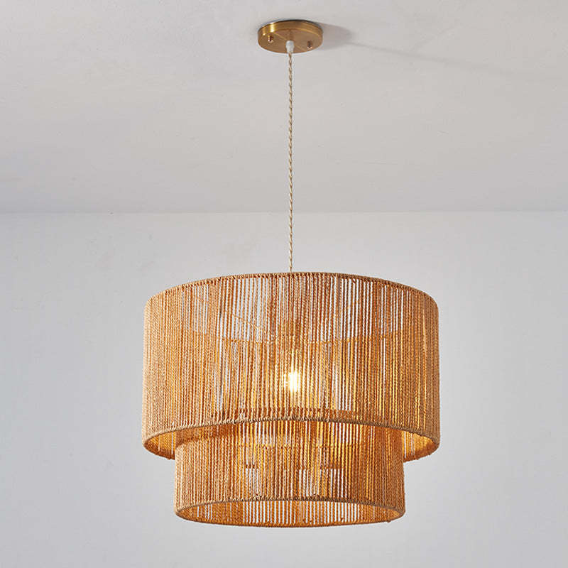 Retro Rope Woven Dining Room Pendant Light