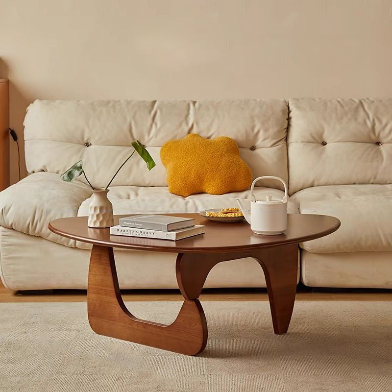 Japanese Triangle Rubberwood Coffee Table