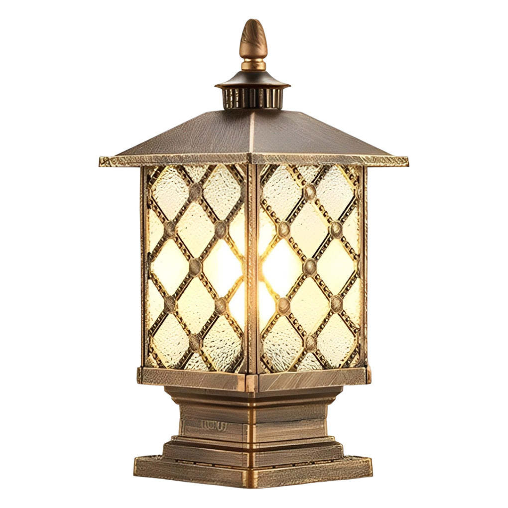 Retro Creative Waterproof Modern Outdoor Fence Post Lights Pillar Lamp-Lighom
