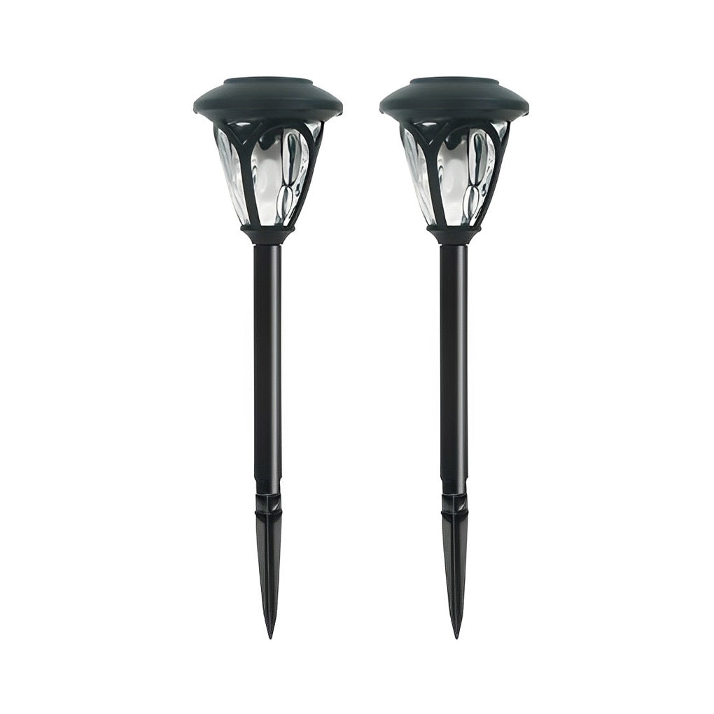 2PCS Waterproof Glass Lampshade LED Intelligent Black Solar Lawn Lamp-Lighom