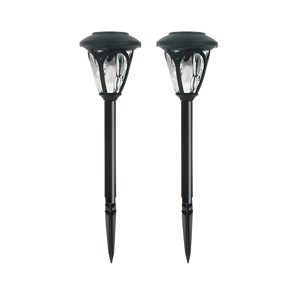 2PCS Waterproof Glass Lampshade LED Intelligent Black Solar Lawn Lamp-Lighom