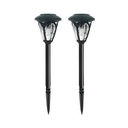 2PCS Waterproof Glass Lampshade LED Intelligent Black Solar Lawn Lamp-Lighom