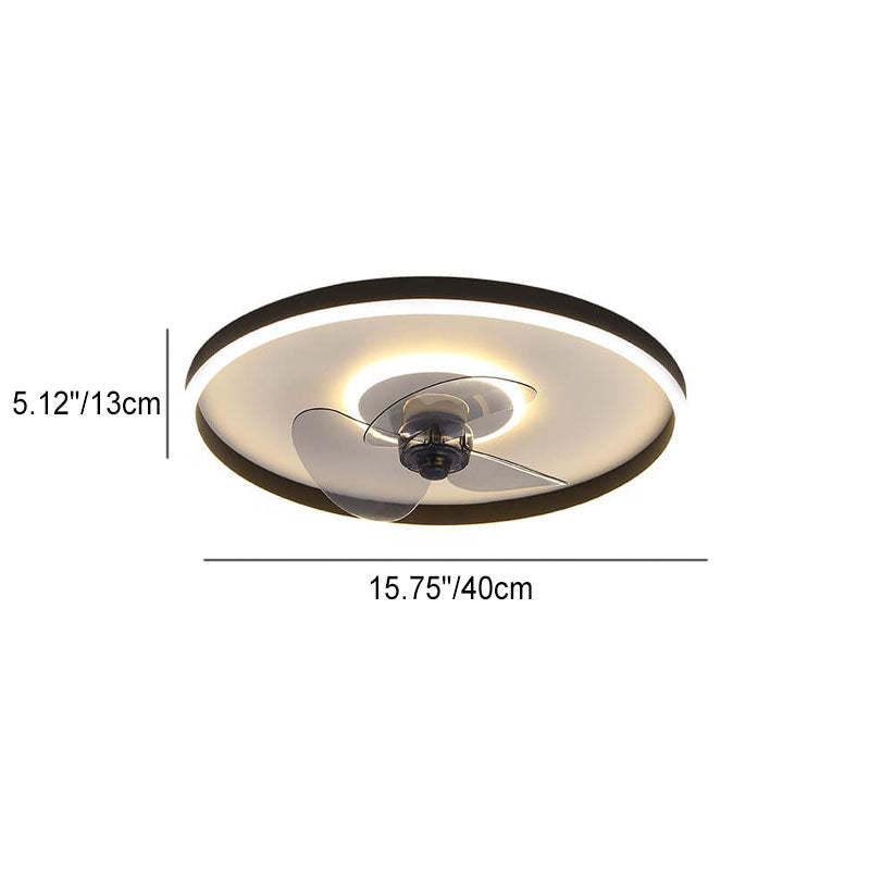Nordic Minimalist Round LED Flush Mount Fan Light
