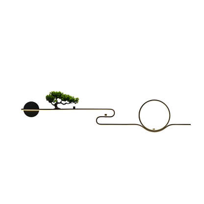 Moon Tree Scenery Waterproof LED Black Retro Outdoor Sconce