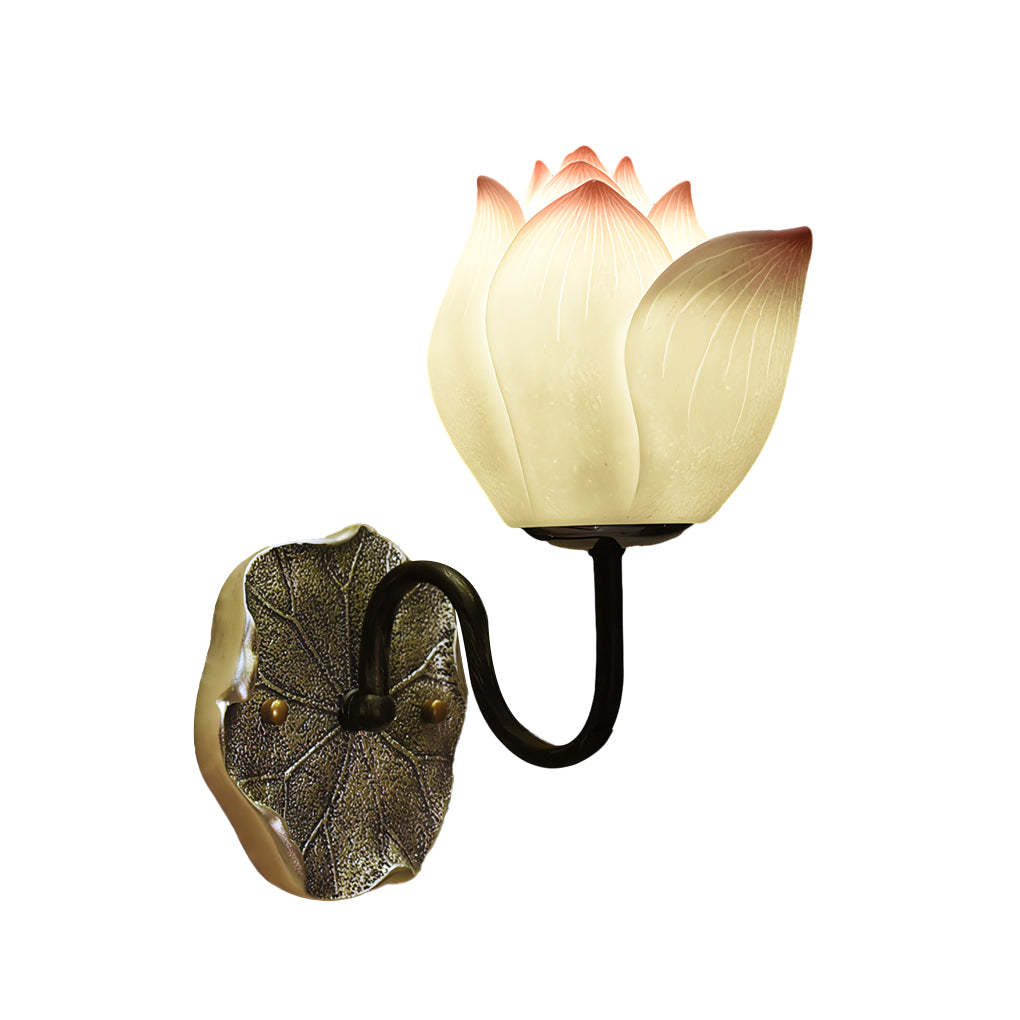 Lotus Flowers Resin Three Step Dimming Creative Modern Wall Lights Fixture-Lighom