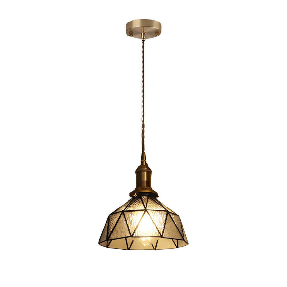 Vintage Stained Glass Hanging Pendant Light