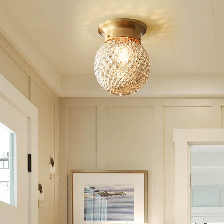 Lighom modern round natural semi-flush mount light — 220V-240V (UK/AU)