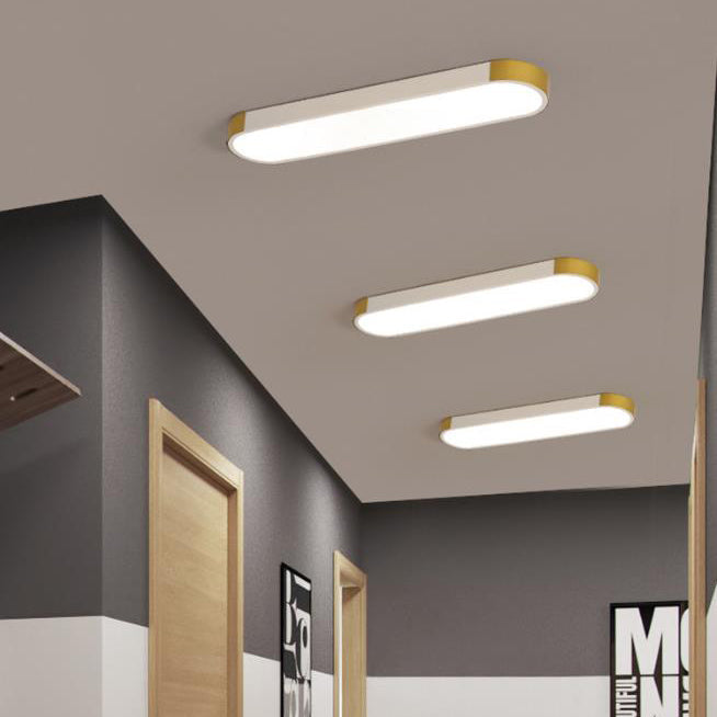 Minimalist Rectangular Ring LED Flush Mount Light