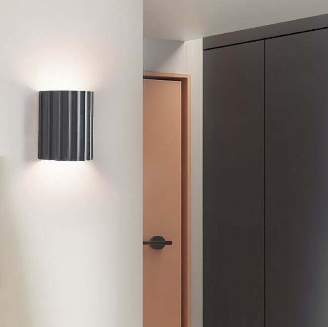 Macaron Resin Striped Half Cylinder Sconce